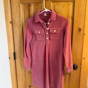 Girls Pink Corduroy Dress